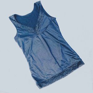 KYMAR Black ShapeWear Stretch Tank Lace Detail Top Women's Shirt | XL